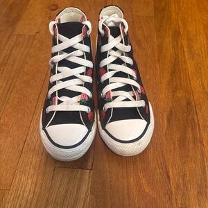 Strawberry Print Converse High Tops – Kids Size 12